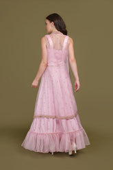 Ruffle Hem Skirt with Hand-Embroidered High-Low Shrug Ensemble